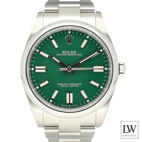 groene wijzer rolex|Rolex Oyster Perpetual met een Groene wijzerplaat.